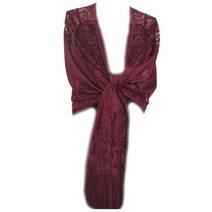 185x63cm Womens 1920s 스카프 랩 속이 빈 밖으로 크로 셰 뜨개질 꽃 레이스 Fringed Tassels 웨딩 케이프 저녁 파티 빈티지 목도리