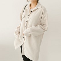 빅걸스토리 양포켓 스타일 골지 골덴 롱남방