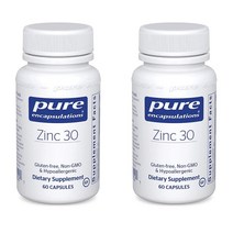Pure Encapsulations Zinc 30 퓨어 인캡슐레이션 아연 30mg 60캡슐 2팩, 1개