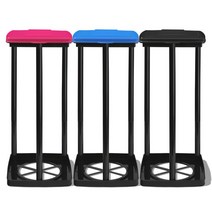 [P1M] 가정용 쓰레기 재활용 봉투 거치대 3P / 가정용분리수거함 쓰레기거치대 봉투홀더 봉투걸이 분리수거 쓰레기통 휴지통 비닐봉투 업소용 야외 실내 비닐거치대 ( P1M / 632594EA ), 틴토블랙 봉투거치대_(핑크+그린+블루) 3P