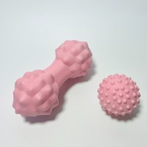 퍼플라임 지압 스트레칭 싱글 + 땅콩 마시지볼, 핑크