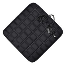 자동차 시트커버 35W-48W 자동차 가열 쿠션 USB 스퀘어 전기 급속 시트 미끄럼 방지 커버 워머 패드 차박, 01 Black
