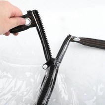 어닝천막 테라스어닝 야외 투명 PVC 방수포 지퍼 문 정원 퍼걸러 텐트 방수 천 발코니 캐노피 천막, Black Edge Zipper+1x2.5m