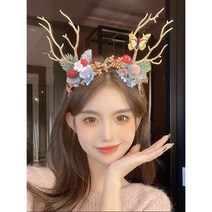 2022 NEW 크리스마스 머리띠 사슴 루돌프 트리 산타, 눈사람 엘크 깃털 머리띠