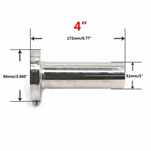 후드 고기집 닥트 기름받이 덕트 고깃집 청소 자바라 CNSPEED 조정 가능한 배기 머플러 범용 85mm 3.5 quot/ 98mm 4quot/110mm 4.5 quot자동차 크롬, [02] 98mm