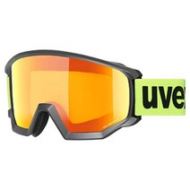 Uvex 스키 스노우 보드 고글 남여공용, 블랙 프레임 오렌지 엘로우