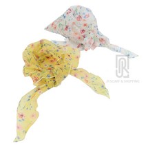 여성 미니 쁘띠 삼각 스카프 꽃무늬 시리즈 여름용 텐셀스카프