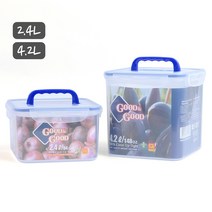 주방 플라스틱 사각 밀폐용기 반찬통 보관 용기 냉장 냉동 전자렌지 안전, 4.2L