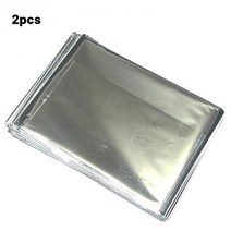 군용반합 백패킹 군용 코펠 Outdoor PET Insulation Emergency Blanket Survival First-aid Kit Military Rescue Wind, [01] Silver 2pcs