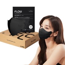플로우 KF94 천사 새부리형 마스크 MS 중소형, 50매, 블랙