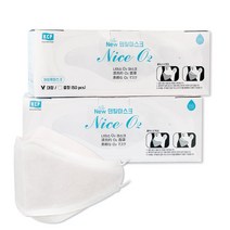 나이스오투 국내생산 여름 비말 침방울차단 덴탈 일회용 마스크 중형 대형 50매, 1개