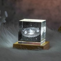 크리스탈 조명 태양계 문진 서예도구 문방사우, 5x5x5cm, 06.LED 태양광