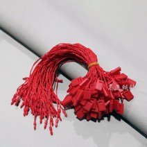 택끈 택고리 원터치 행택고리 의류 옷 가격표 라벨끈 1000개, 빨강