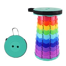 접이식 휴대용 폴딩 10단계 높이 조절 의자, 1개, 민트(검정기둥)