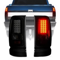 Bomusou LED 후미등 어셈블리 페어 19942001 닷지 램 1500 19942002 2500 3500 브레이크 크롬 하우징 투명 렌즈 USA 미국, Clear Tail Lights