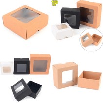 가라지팜 접이식 정사각 투명창 선물박스 소 - 화이트 싸바리박스 종이케이스 종이박스, 대 - 화이트