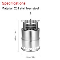 펠렛연소기 티타늄 화목 난로 펠릿 거꾸로타는 리버스 백패킹 주물 캠핑용 야외 장비 방풍 장작 분해 가능한 휴대용 피크닉 국경 요리 가스 버너, 작은 크기