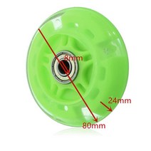80mm 120mm 스쿠터 휠 LED 플래시 5 가지 색상의 미니 마이크로 베어링용, CHINA, green-80mm