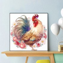 12간지/지신 토끼 원숭이 쥐 말 양 소 돼지 용 강아지 닭 뱀 호랑이굿즈 보석십자수 부귀 행운 복 부자되는 소원성취 취미 액자없음 비즈 수제공예 DIY만들기세트 생일 새해선물, 40*40cm