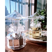 크리스탈 회전목마 오르골 led무드등, 회전목마(실버)