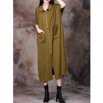 산들 디자이너 롱가디건 카라 니트원피스 a373188