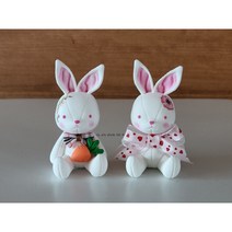 앉아있는 귀 쫑끗 토끼 차량용 인테리어용 방향제, 화이트(오렌지), 어벤투스