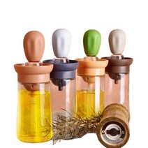 ANKRIC 글라스 실리콘 오일병 2 in 1 유리 오일 병 디스펜서 200ml, 블루-200ml, 1개