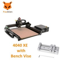 FoxAlien-4040-XE CNC 라우터 완전한 세트 Nema 23 모터 300w 스핀들 3 축 목재 라우터 조각 절단기, CN, XE with bench vise
