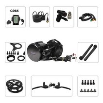 산악 로드 전기 자전거 RisunMotor Ebike 48V 350W BBS01 Bafang 미드 드라이브 모터 키트통합 컨트롤러 포함 LCD 68mm BB 전기 자전거용, C965 디스플레이 46T