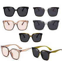 베이직 캣츠아이 빅사이즈 스퀘어 투명 뿔테 데일리 운전 패션 선글라스 남자 여자 자외선차단 썬그라스