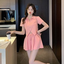 가벼운 요리 바람 여성 정장 홍콩 맛 2022 새로운 여름 반팔 슬림 티셔츠 재킷 캐주얼 바지 투피스 세트