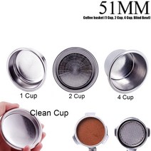 커피필터 515358mm 124 컵 및 블라인드 보울 필터 교체 필터 커피 바텀리스 포타필터 부품 용 바스켓 도징 링, 60ml Milk Cup