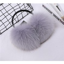 골프귀마개 골프귀마개모자 털모자 넥워머 진짜 여우 너구리 모피 걸이 귀 덮개 따뜻한 귀, 회색