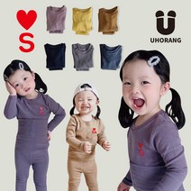 유호랑 유호랑 아임하트 레드 이니셜 레터링 배앓이방지 실내복