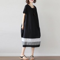 투톤 코튼 빅사이즈 30 40 50 대 여성 의류 쇼핑몰 미시옷 원피스 부인복 중년 블라우스 66 77 여름