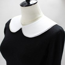 페이크 카라 넥케이프 빈티지 분리형 패션 블라우스 레트로 피터팬 레이스 칼라 화이트 몸집이 작은 라운드 넥 진주 스탈 목걸이