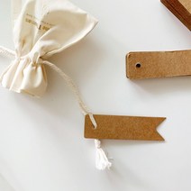 [바보사랑] 크라프트 답례용 모양라벨지 종이택 선물용 라벨택, 상세 설명 참조, 선택/수량:크라프트지라벨05.책갈피/라벨지30장마끈5m