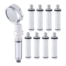 윈프라이스 3WAY 퓨어 필터 샤워기+전용필터8P, 화이트