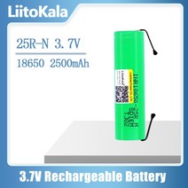 배터리 18650 2500mah 충전식 inr18650 25r m 20a 방전 리튬 이온 15a 셀 + diy 니켈, 25r-n 1개
