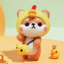 양모펠트 니들펠트 DIY만들기 패키지 SET 꼬꼬 시바, 꼬꼬 시바 (패키지 SET)