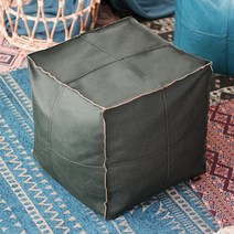소파 쿠션 북유럽 등받이 모로코 pu 가죽 푸프 자수 공예 간단한 오스만 발판 대형 45cm 인조 가죽 봉제 등 체크 인테리어 방석 쇼파 252, 05