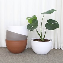 화담 대형식물화분 원형 플리츠화분 토분느낌화분, 3호 브라운