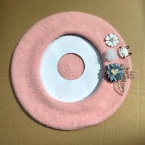 여자 여자 수제 꽃 베레모 따뜻한 양모 프랑스 화가 모자 아티스트 모자 겨울 모자 여성 패션 베레모 워킹 캡 비니