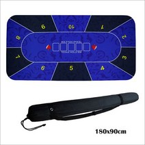 포커 칩 포커 테이블매트 홀덤테이블 휴대용보드게임 카드게임 블랙잭 보드 바카라 매트, 텍사스 블루 패턴 1.2x0.6m