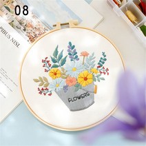 프랑스 자수 꽃 펀치니들 패턴 자 수 키트 DIY 크로스 스티치 초보자 패턴에 대 한 설정 인쇄 바느질 아트 공예 그림 홈 장식, 8