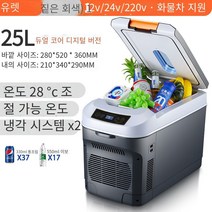 COSYEVNO 차량용 냉장고 12V24V 미니 미니, 25L- 12V/24V/220V