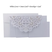 생일축하카드 팝업카드 메세지 세트1장 세트 블루 화이트 레이저 컷 결혼, 07 One Set White