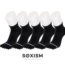 삭스이즘 남성 스포츠 발가락양말 단목 메쉬패턴 5켤레