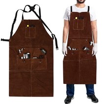 Lnrueg 소가죽 용접 앞치마 수출 품질 가죽 오버롤 원 사이즈