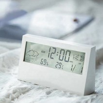 MJ 웰닷 디지털 투명 LCD 알람 시계 온습도계 온도 습도 B612 512128EA, 스마트피플 본상품선택